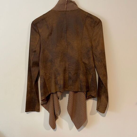 Context Women's Sweater Jacket Open‎ Fron Shawl Drape Distressed Natural Small - Picture 2 of 8